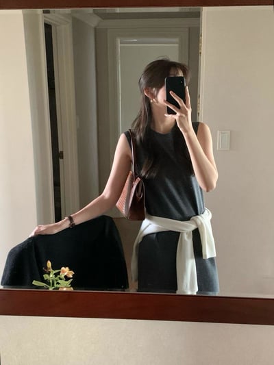 氣質舒適無袖長洋裝5