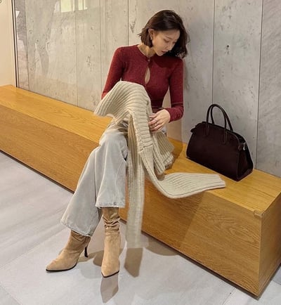 性感交叉鏤空長袖針織衣9