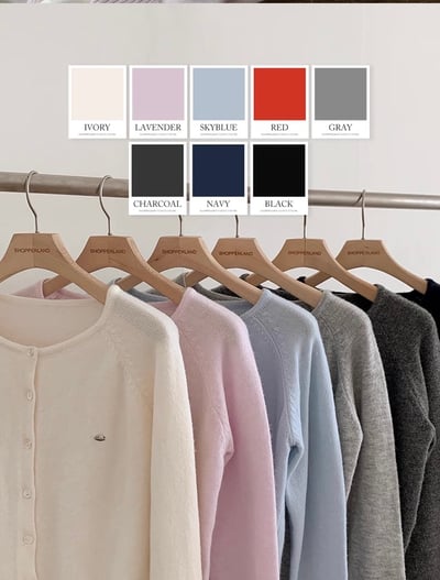 多色款！金牌小logo圓領排釦短版針織衣19