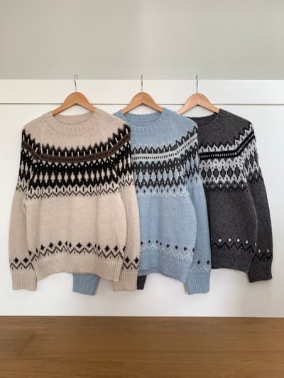 圓領復古圖騰針織衣8