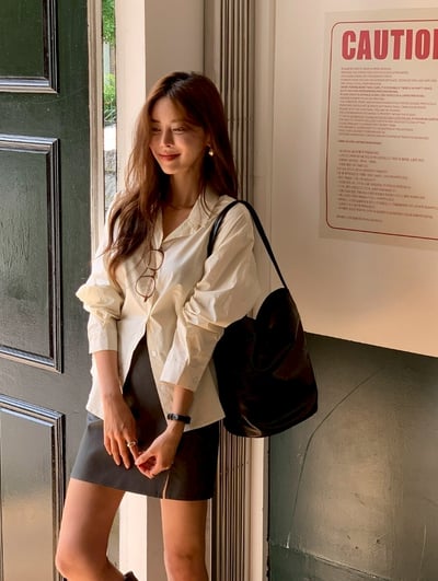 小開岔仿皮短褲裙3