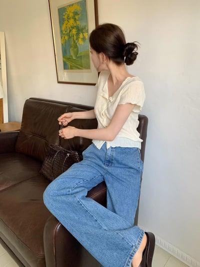 直壓紋木耳袖上衣9