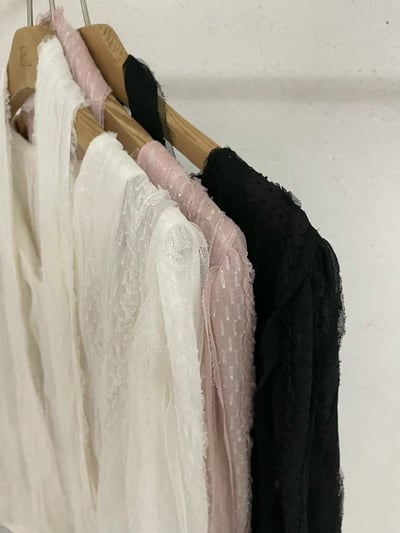 可拆領巾！Ｖ領金蔥波紋雪紡襯衫10