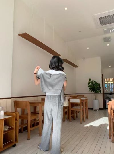 半排扣連帽上衣+長褲SET6