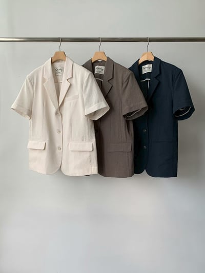 短袖棉麻西裝外套8