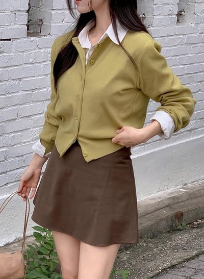 圓領精紡羊毛排釦短版小外套9