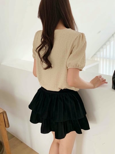 立體泡泡壓紋圓領棉麻衫9