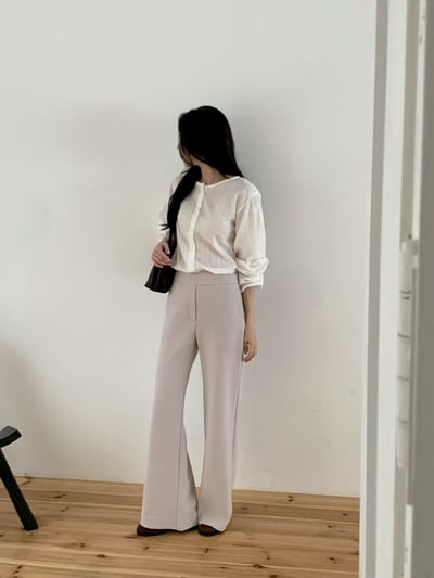 2種長度｜無褲頭垂順小喇叭西裝褲4