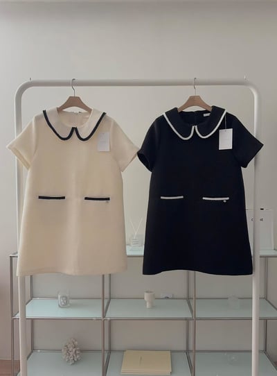 娃娃領小香滾邊洋裝4