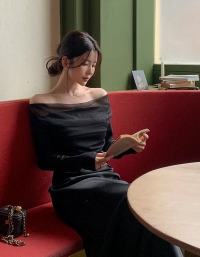 拼接歐根紗側邊抓皺平領上衣5