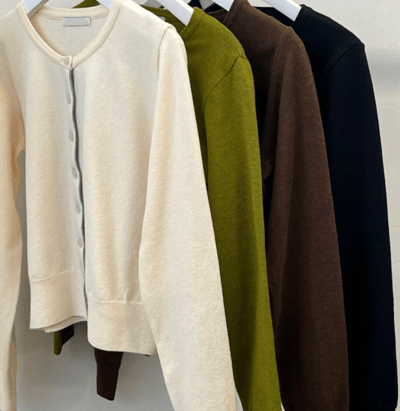 排釦內裡配色短版針織衫17