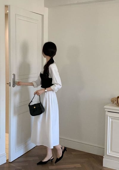 桃心領抹胸造型洋裝 (短/長)5