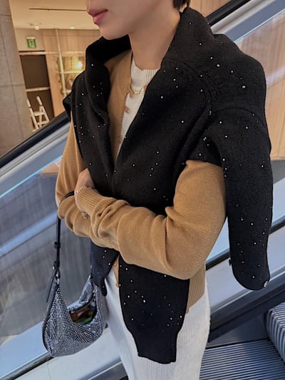圓領小水鑽薄款針織衫12