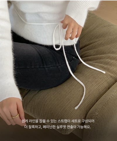 安格拉羊毛交錯Ｖ領綁帶針織衫7