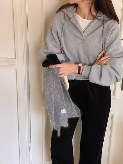 休閒半開連帽衛衣1