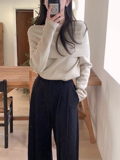 兩穿造型針織長袖T2