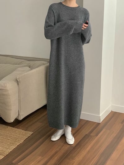 接螺紋厚磅款針織洋裝1