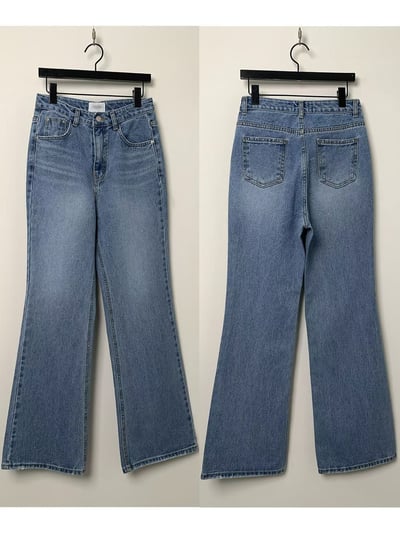 經典顯瘦中高腰靴型牛仔褲9