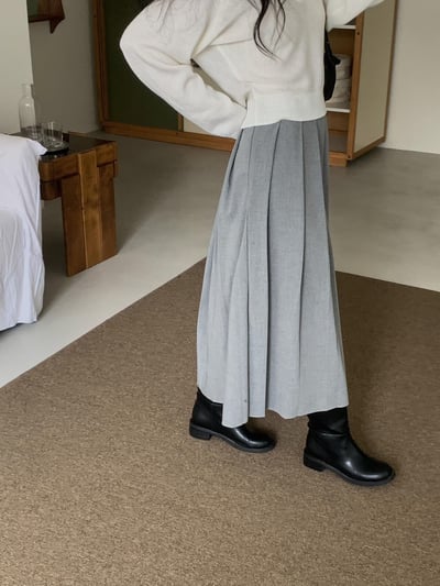 厚款西裝百褶九分長裙5