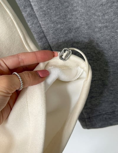 毛毛大翻領設計連帽外套＋鬆緊長褲SET12