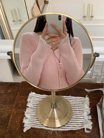 V領手袖拼接針織上衣7