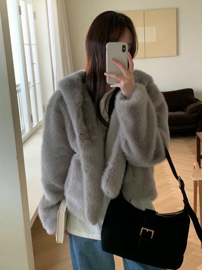 超柔軟！馬海毛暗扣連帽外套6