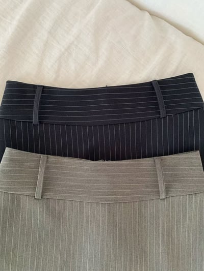 低腰直紋西裝短褲裙10