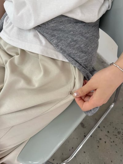 小圓牌logo舒適涼感棉褲13