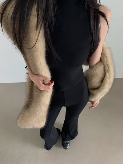 輕奢感狐狸毛寬版圍巾11