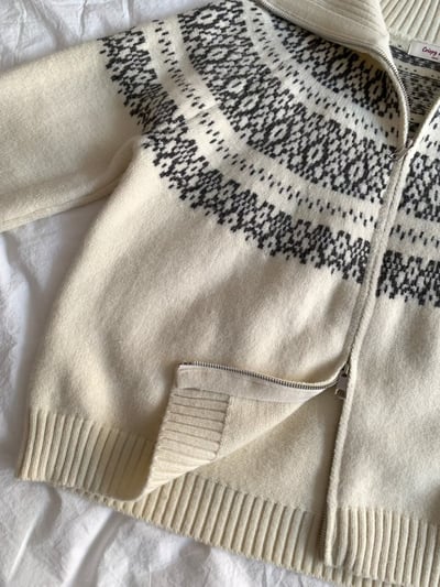 接螺紋翻領圖騰拉鍊針織外套4