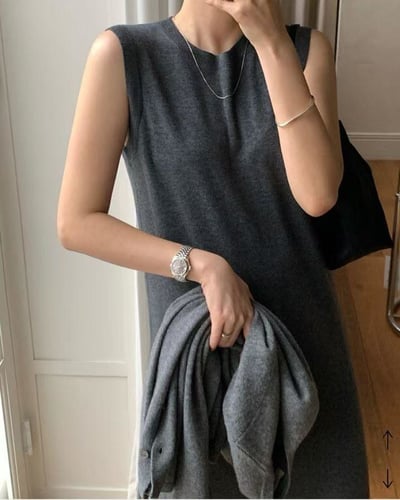氣質舒適無袖長洋裝6