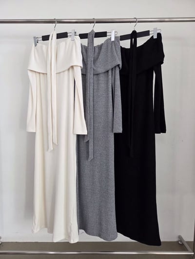 反摺平口領後開衩針織長洋（附綁帶)8