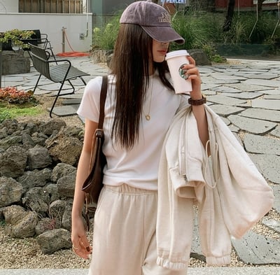 順身刷毛連帽外套＋鬆緊長褲SET6