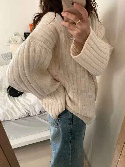 落肩厚磅坑紋長款針織衣7