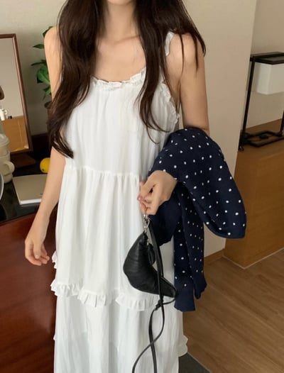 甜美復古點點排釦針織外套5