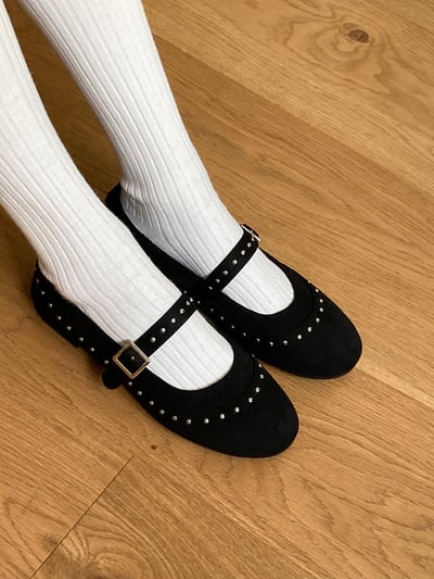 卯丁滾邊圓頭釦娃娃鞋10