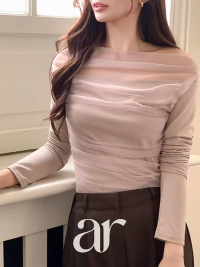 拼接歐跟網紗薄款Ｔ4