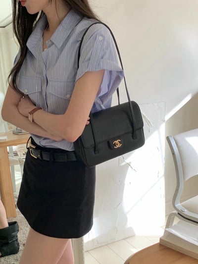 清爽直紋口袋襯衫8