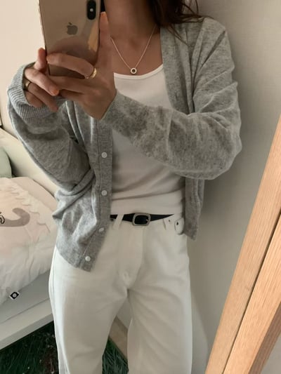 Ｙ領排釦薄款針織外套5