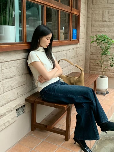 素色短袖薄款羊毛衣（附綁巾）10