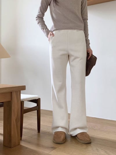 彈力內磨毛微喇叭長褲6