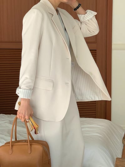 春季款拼接條紋內裡西裝外套11