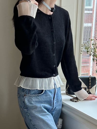 針織拚接小外套3