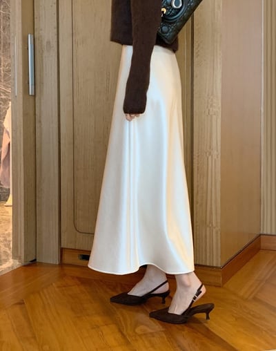 內刷毛緞面魚尾裙3