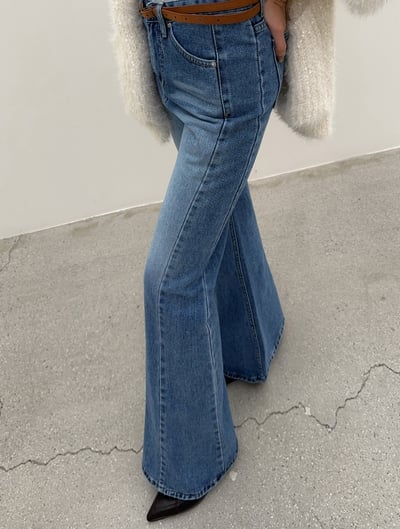 高個款！側車線落地款喇叭牛仔褲7