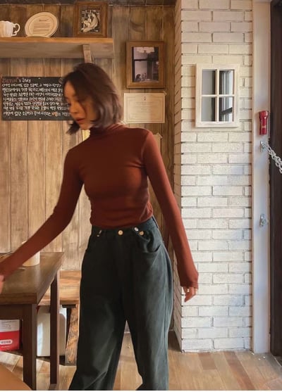 天絲高領針織打底衫（天絲20%+羊毛3%)4