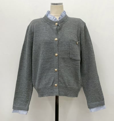 拼接領學院風針織衣12