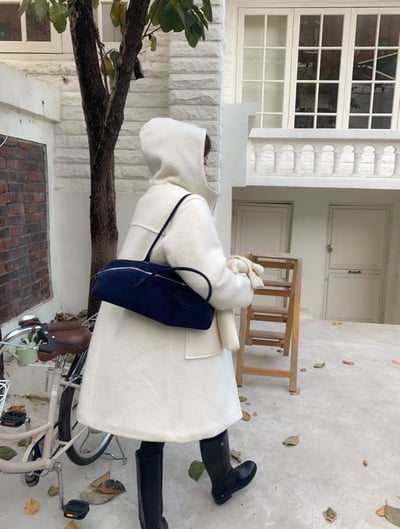 俏皮保暖撞色連帽大衣2