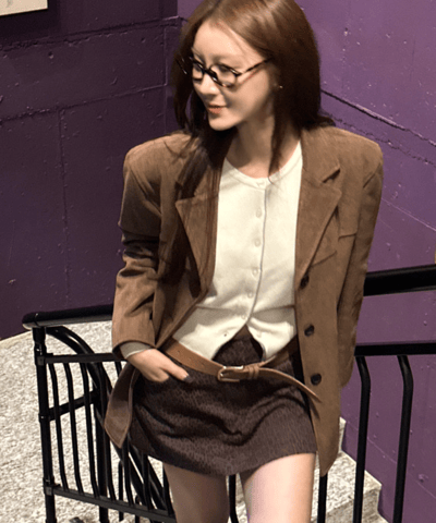 排釦內裡配色短版針織衫11