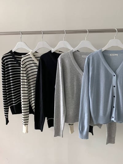 V領排釦博款針織衫5